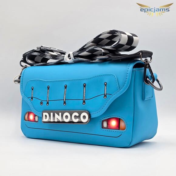 Loungefly Disney Pixar Cars Lightning McQueen Dinoco Light-Up Crossbody Bag New - Picture 3 of 4